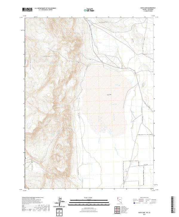 Duck Lake, NV-CA — USGS 7.5-minute topo (2021)