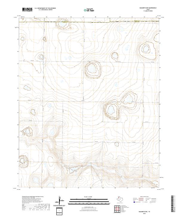 Nazareth NW, TX — USGS 7.5-minute topo (2022)