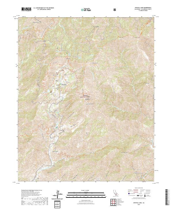 Crystal Lake, CA — USGS 7.5-minute topo (2021)