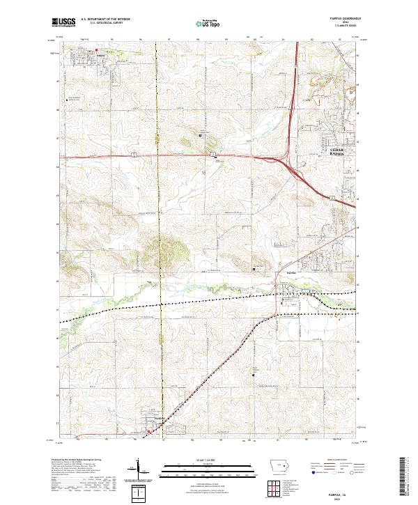 Fairfax, IA — USGS 7.5-minute topo (2022)