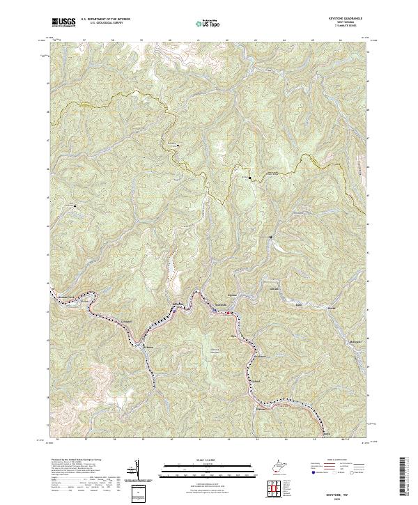 Keystone, WV — USGS 7.5-minute topo (2023)