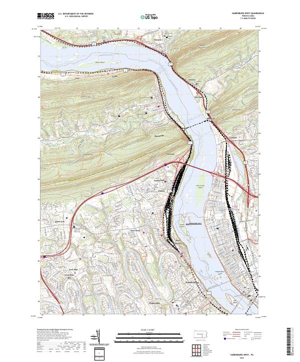 Harrisburg West, PA — USGS 7.5-minute topo (2023)