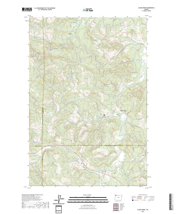 Clear Creek, OR — USGS 7.5-minute topo (2023)