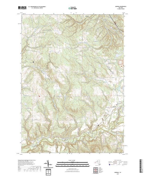 Sardinia, NY — USGS 7.5-minute topo (2023)