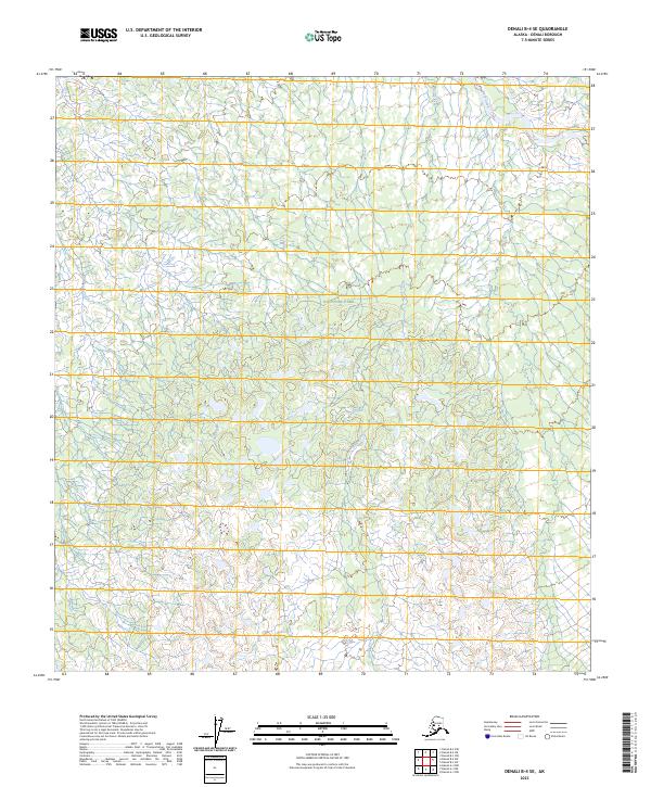 Denali B-4 SE, AK — USGS 7.5-minute topo (2023)