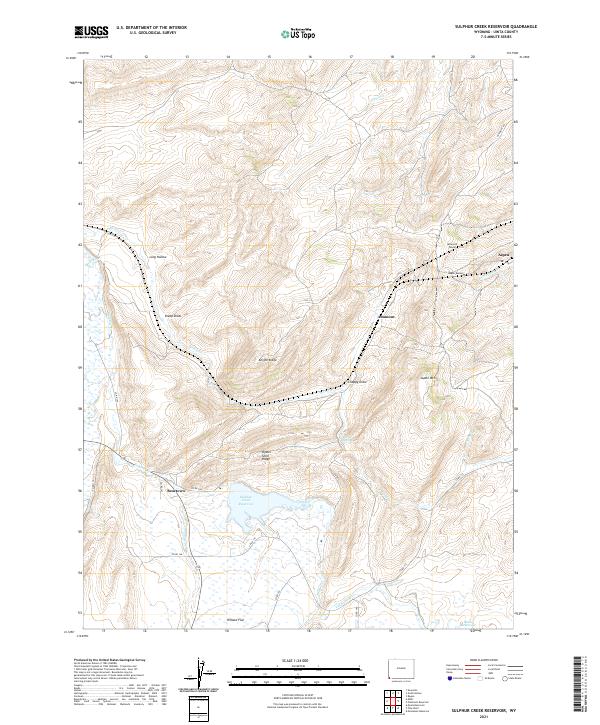 Sulphur Creek Reservoir, WY — USGS 7.5-minute topo (2021)