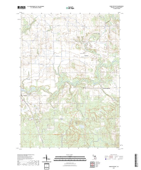Hamilton East, MI — USGS 7.5-minute topo (2023)