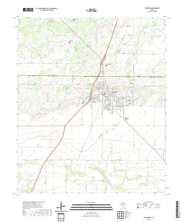 Stamford, TX — USGS 7.5-minute topo (2022)