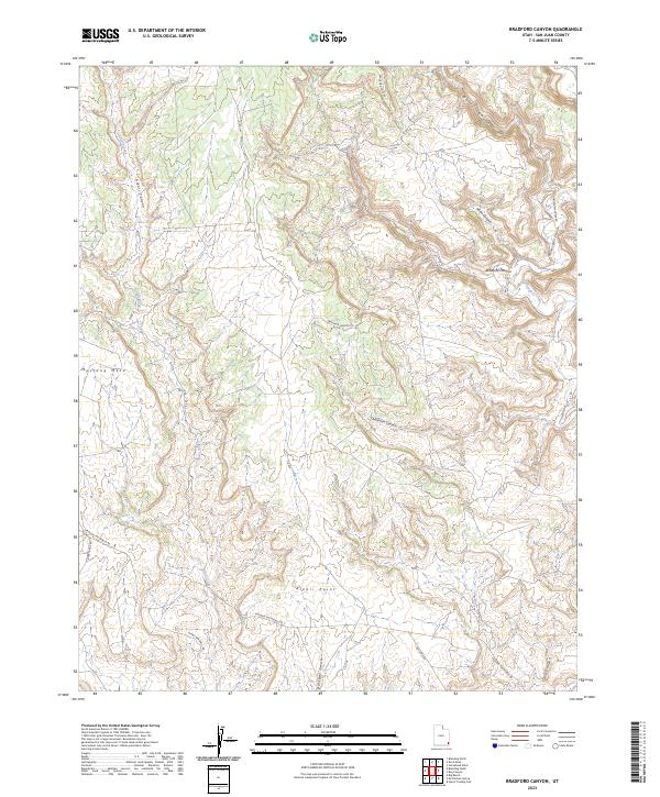 Bradford Canyon, UT — USGS 7.5-minute topo (2023)