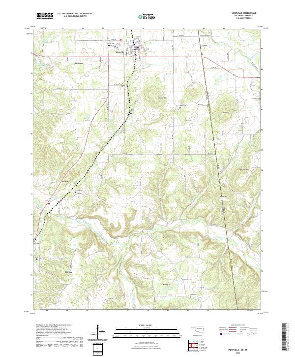 Westville, OK-AR — USGS 7.5-minute topo (2022)