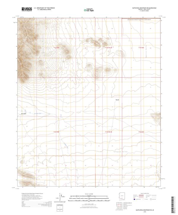 Santa Rosa Mountains SE, AZ — USGS 7.5-minute topo (2026)