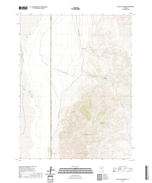 Walti Hot Springs, NV — USGS 7.5-minute topo (2021)