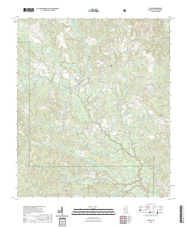 Clara, MS — USGS 7.5-minute topo (2024)