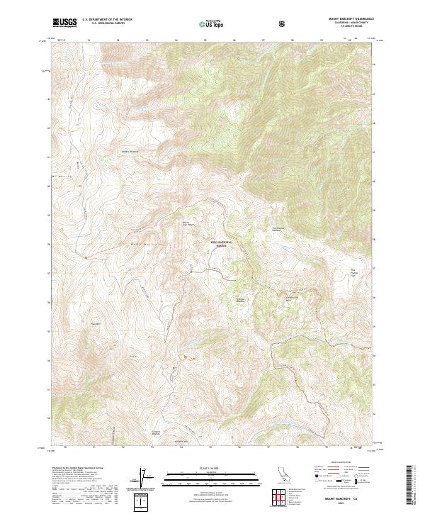 Mount Barcroft, CA — USGS 7.5-minute topo (2021)
