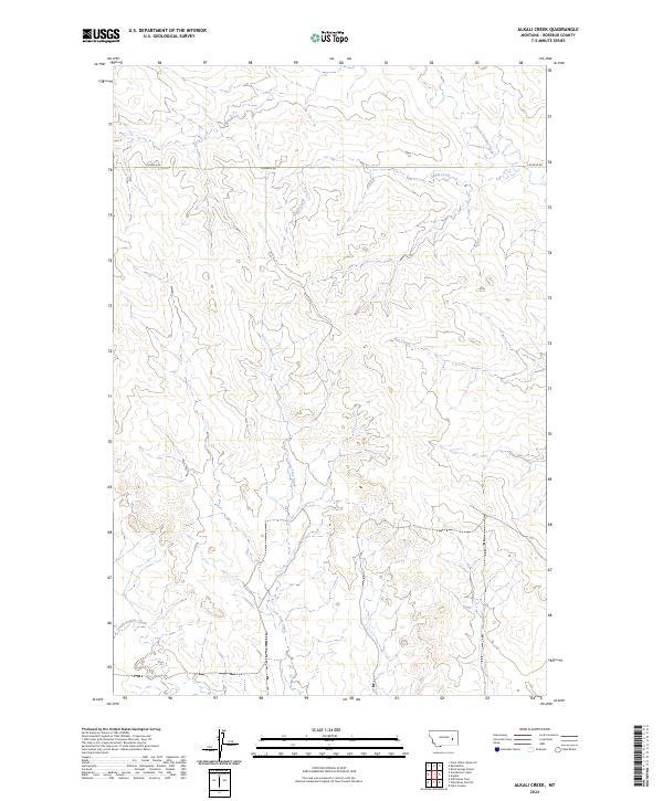 Alkali Creek, MT — USGS 7.5-minute topo (2024)