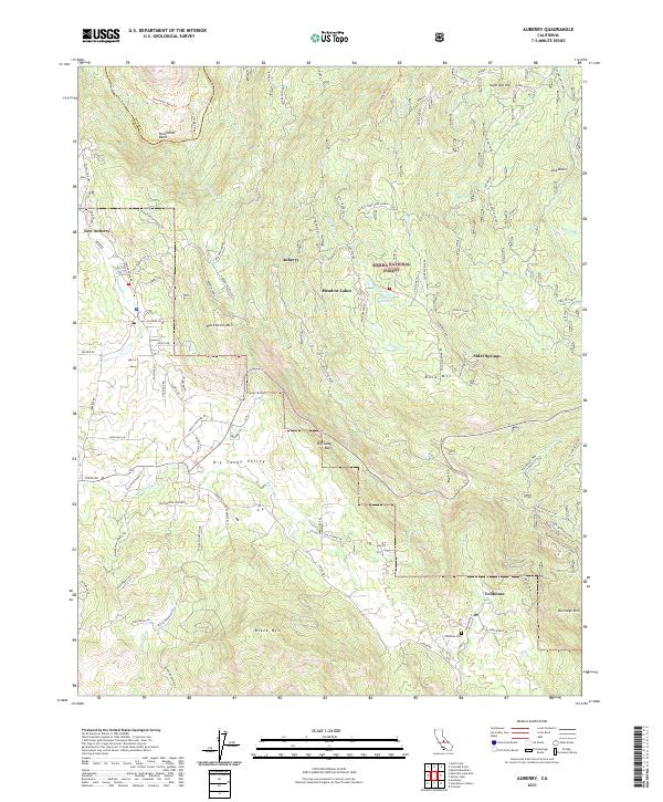 Auberry, CA — USGS 7.5-minute topo (2021)