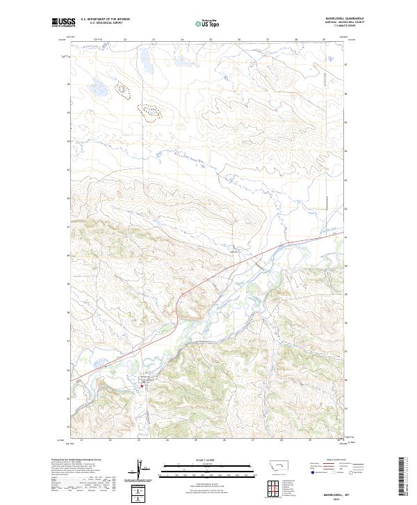 Musselshell, MT — USGS 7.5-minute topo (2024)