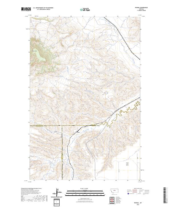 Pownal, MT — USGS 7.5-minute topo (2024)