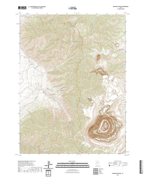 Bingham Canyon, UT — USGS 7.5-minute topo (2023)