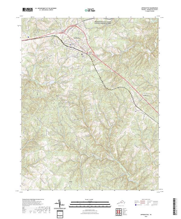 Appomattox, VA — USGS 7.5-minute topo (2022)