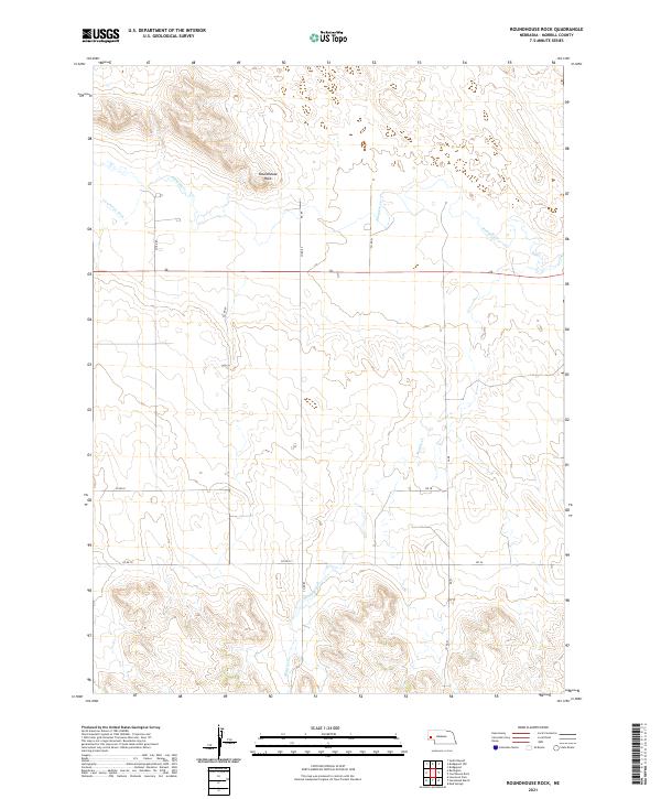 Roundhouse Rock, NE — USGS 7.5-minute topo (2021)