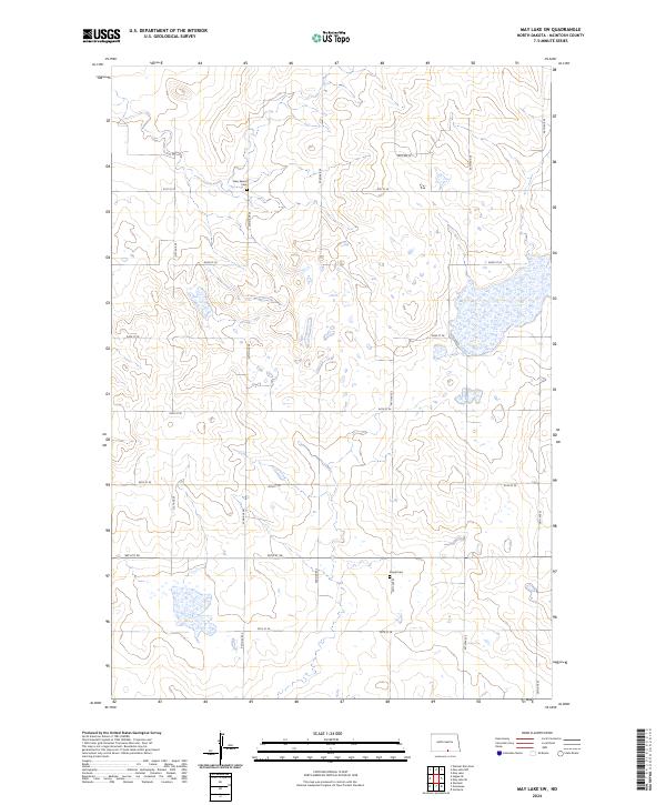 May Lake SW, ND — USGS 7.5-minute topo (2024)