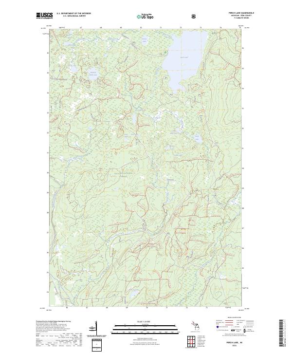 Perch Lake, MI — USGS 7.5-minute topo (2023)