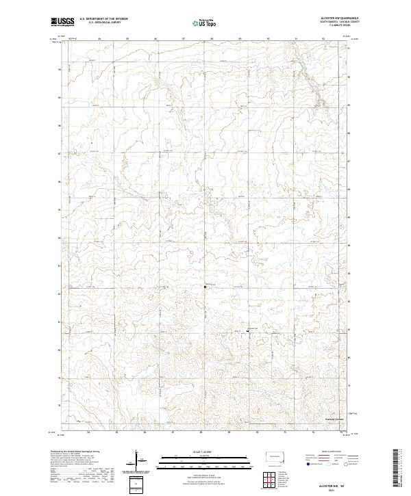 Alcester NW, SD — USGS 7.5-minute topo (2021)