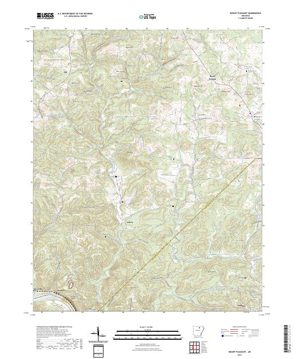 Mount Pleasant, AR — USGS 7.5-minute topo (2024)