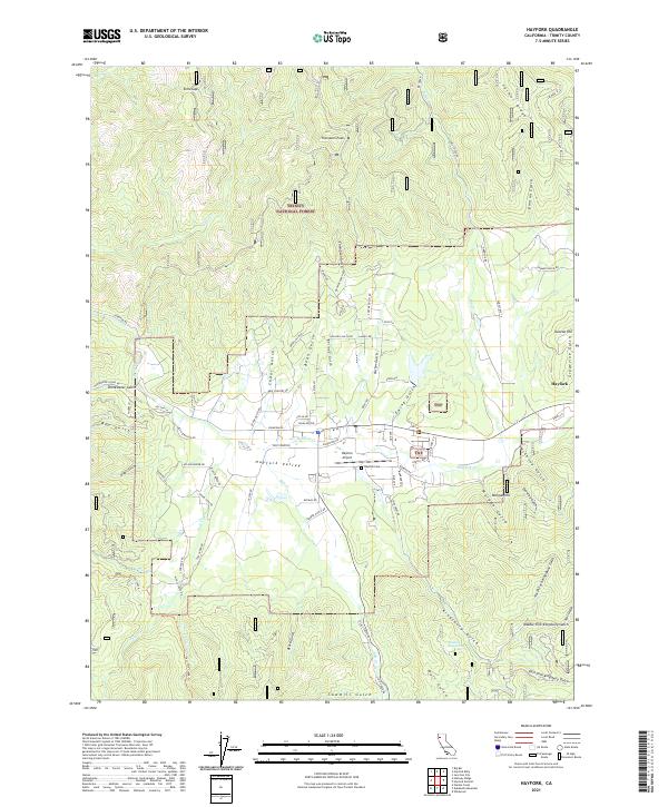 Hayfork, CA — USGS 7.5-minute topo (2021)