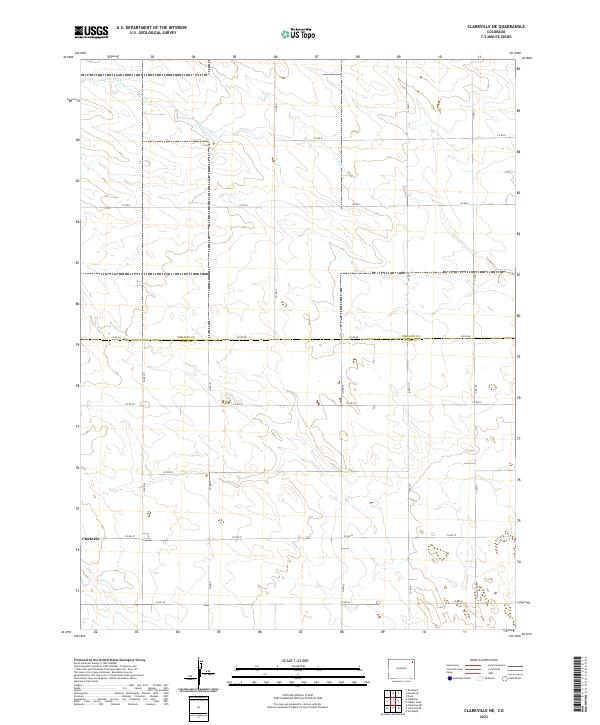Clarkville NE, CO — USGS 7.5-minute topo (2022)
