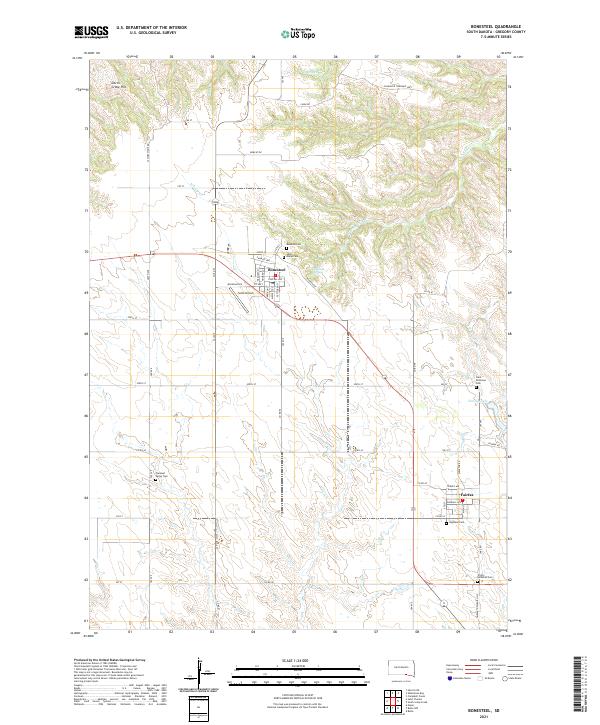 Bonesteel, SD — USGS 7.5-minute topo (2021)