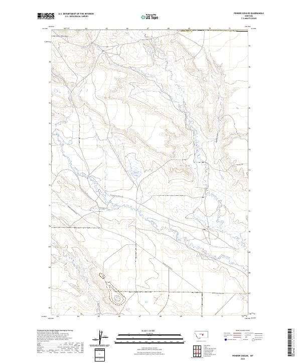 Pender Coulee, MT — USGS 7.5-minute topo (2024)
