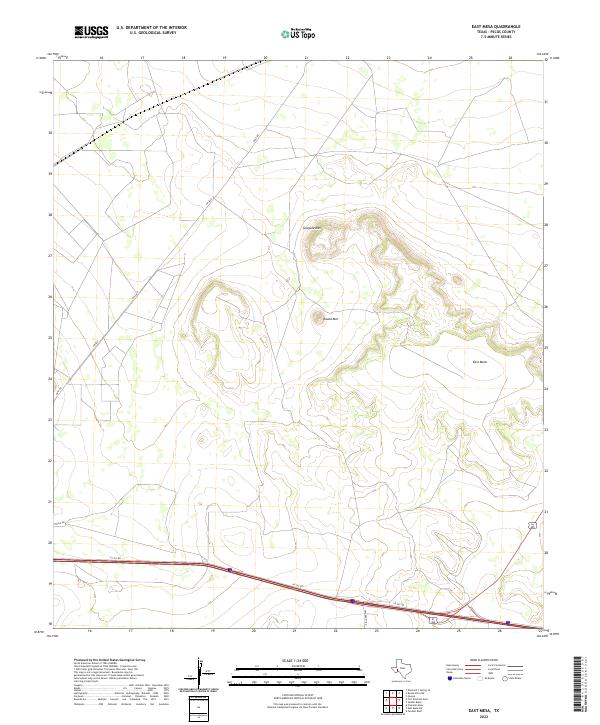 East Mesa, TX — USGS 7.5-minute topo (2022)