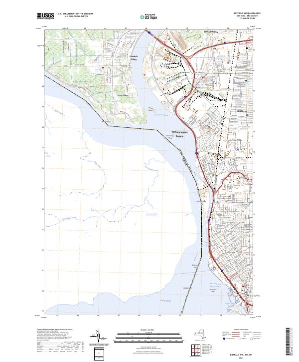 Buffalo NW, NY-ON — USGS 7.5-minute topo (2023)