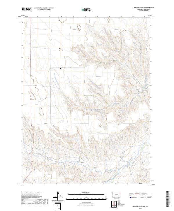 Beecher Island NW, CO — USGS 7.5-minute topo (2023)