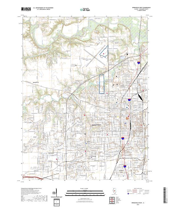 Springfield West, IL — USGS 7.5-minute topo (2024)
