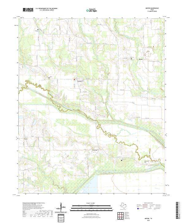 Minter, TX — USGS 7.5-minute topo (2022)