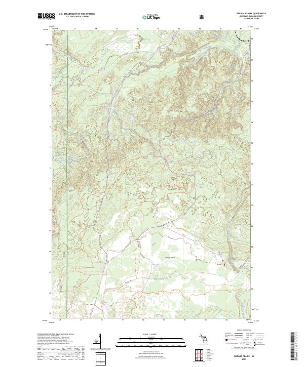 Baraga Plains, MI — USGS 7.5-minute topo (2023)
