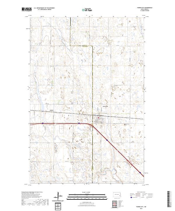 Tower City, ND — USGS 7.5-minute topo (2024)