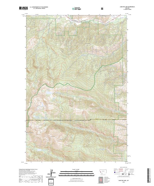 Carlton Lake, MT — USGS 7.5-minute topo (2024)