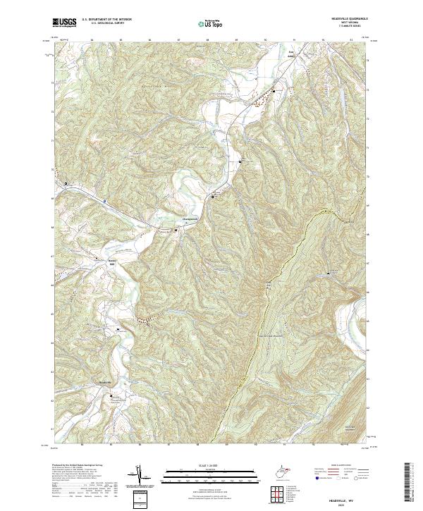 Headsville, WV — USGS 7.5-minute topo (2023)