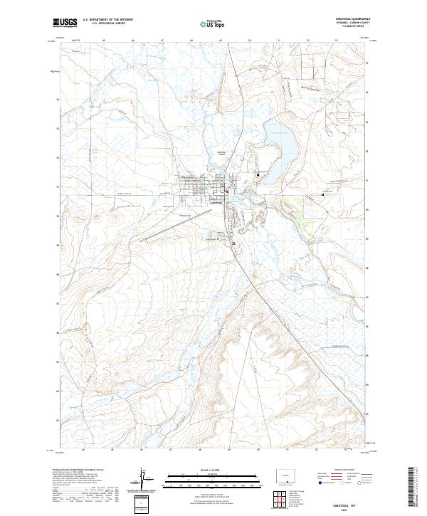 Saratoga, WY — USGS 7.5-minute topo (2021)