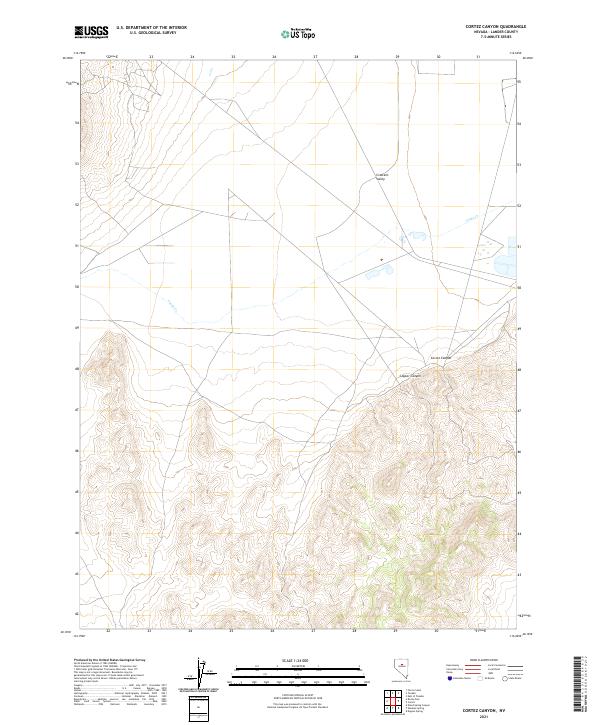 Cortez Canyon, NV — USGS 7.5-minute topo (2021)