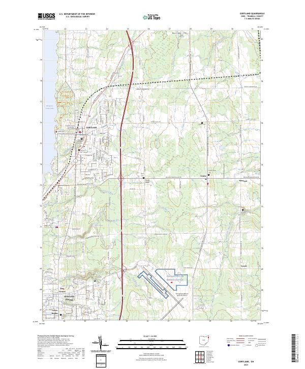 Cortland, OH — USGS 7.5-minute topo (2023)