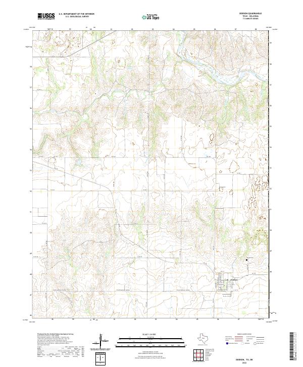 Dodson, TX-OK — USGS 7.5-minute topo (2022)