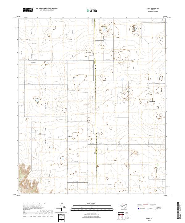 Acuff, TX — USGS 7.5-minute topo (2022)