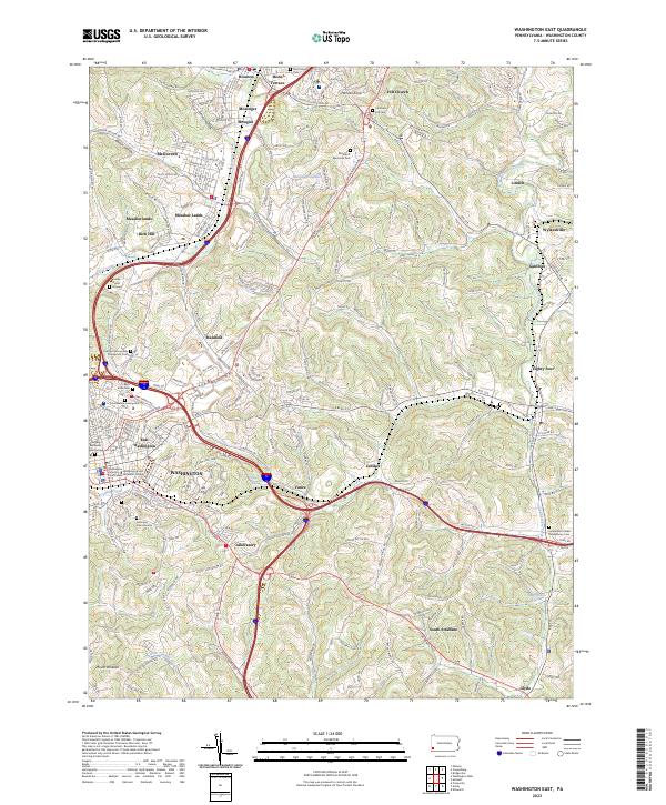 Washington East, PA — USGS 7.5-minute topo (2023)