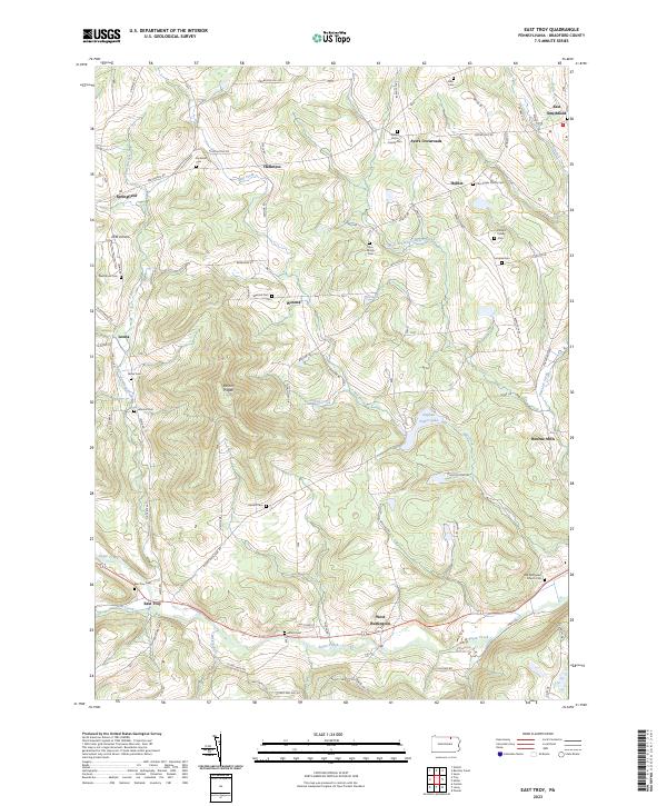 East Troy, PA — USGS 7.5-minute topo (2023)