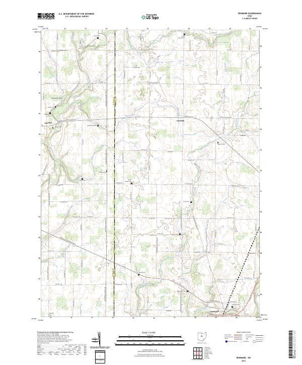 Denmark, OH — USGS 7.5-minute topo (2023)